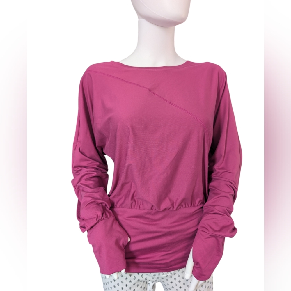 TAHARI SPORT activewear women's top long sleeve pink size Medium